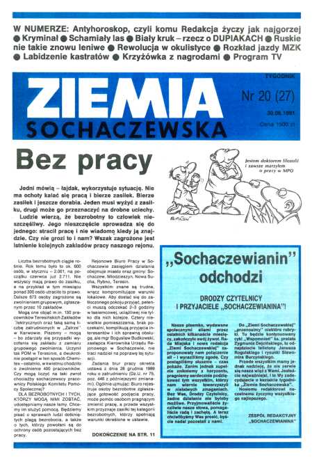 Okładka "Ziemia Sochaczewska" Nr 20 (26)