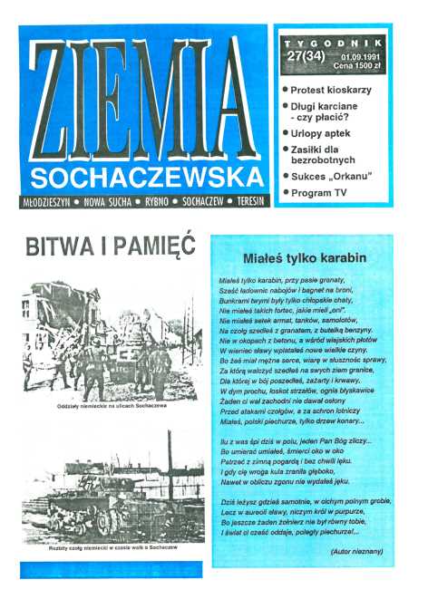 Okładka "Ziemia Sochaczewska" Nr 27 (33)