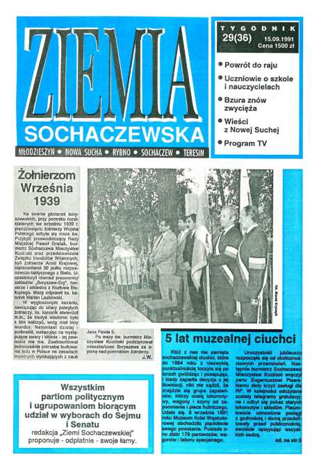 Okładka "Ziemia Sochaczewska" Nr 29 (35)