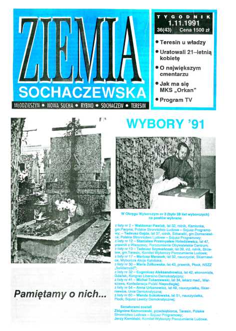 Okładka "Ziemia Sochaczewska" Nr 36 (42)