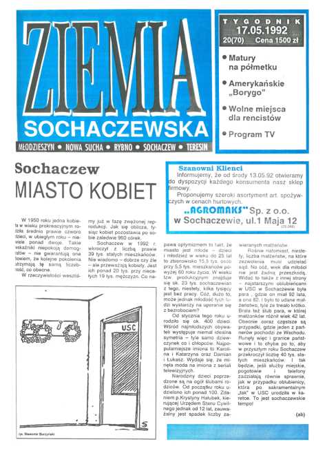 Okładka "Ziemia Sochaczewska" Nr 20 (70)
