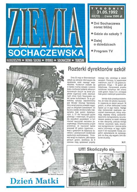 Okładka "Ziemia Sochaczewska" Nr 22 (72)