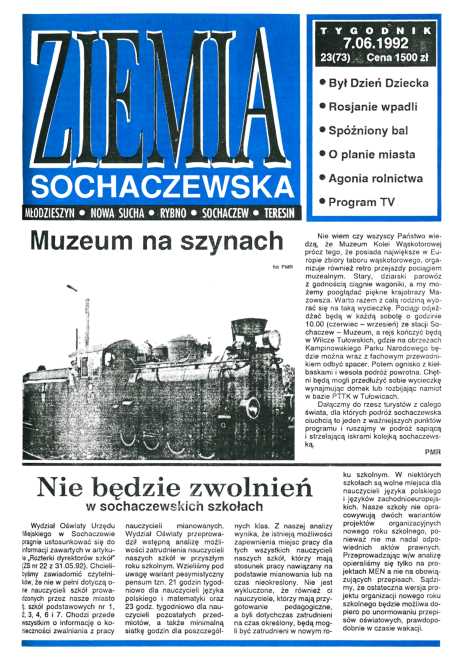 Okładka "Ziemia Sochaczewska" Nr 23 (73)