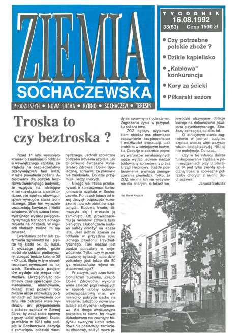 Okładka "Ziemia Sochaczewska" Nr 33 (83)
