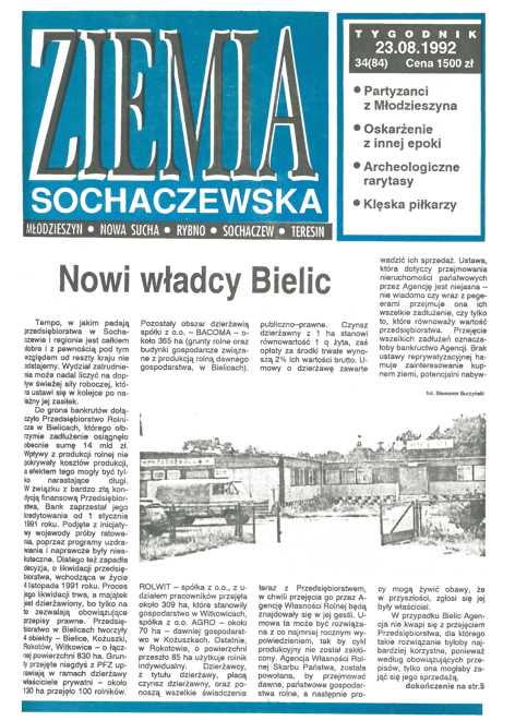 Okładka "Ziemia Sochaczewska" Nr 34 (84)