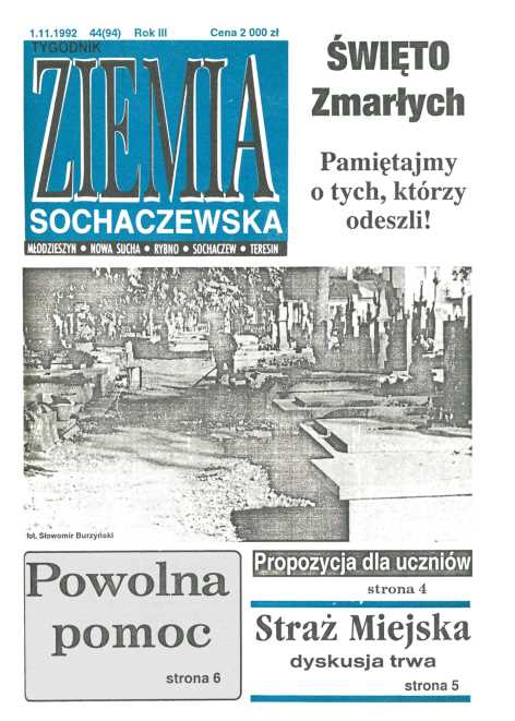 Okładka "Ziemia Sochaczewska" Nr 44 (94)