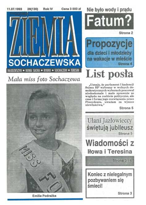 Okładka "Ziemia Sochaczewska" Nr 28 (130)