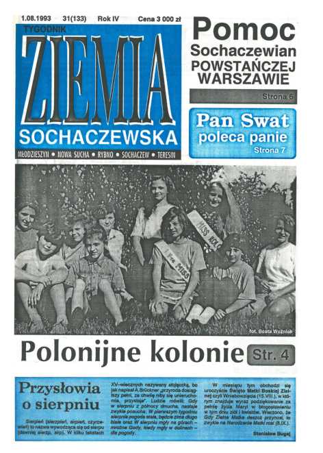 Okładka "Ziemia Sochaczewska" Nr 31 (133)