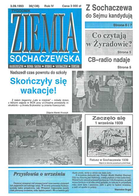 Okładka "Ziemia Sochaczewska" Nr 36 (138)
