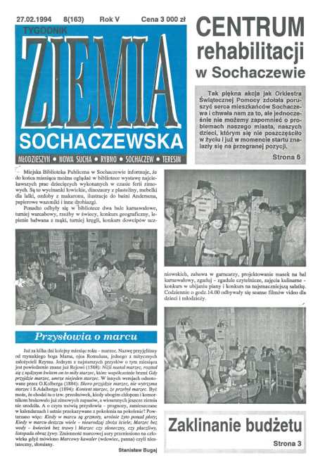 Okładka "Ziemia Sochaczewska" Nr 8 (163)