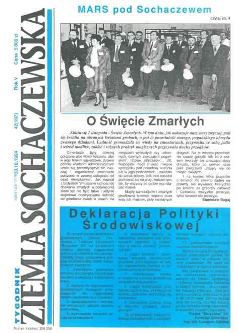 Okładka "Ziemia Sochaczewska" Nr 42 (197)
