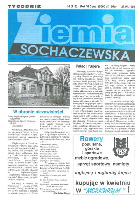 Okładka "Ziemia Sochaczewska" Nr 16 (215)