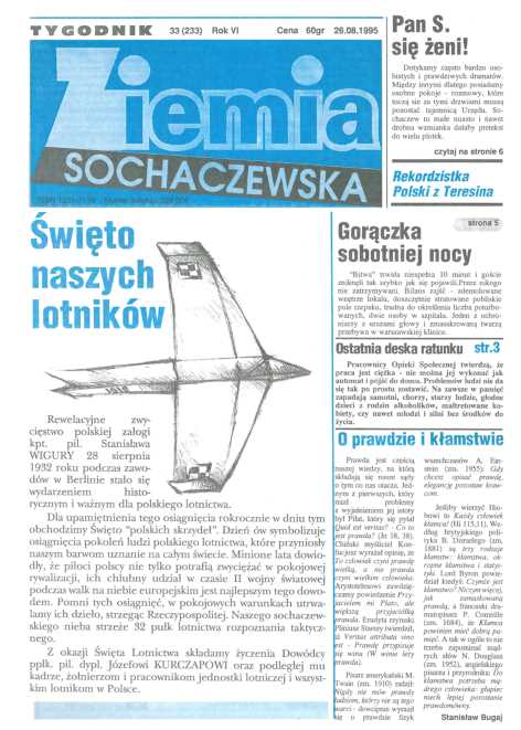 Okładka "Ziemia Sochaczewska" Nr 33 (232)