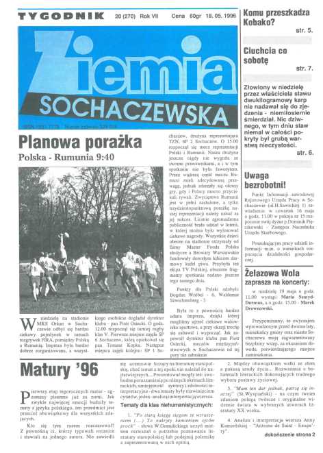 Okładka "Ziemia Sochaczewska" Nr 20 (269)