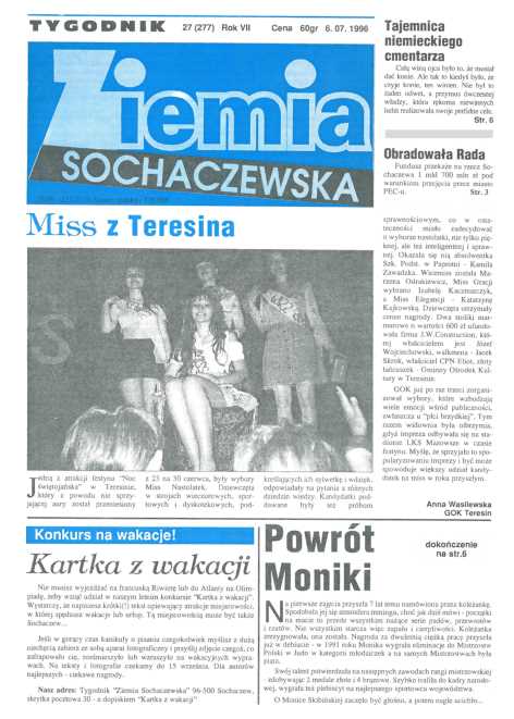 Okładka "Ziemia Sochaczewska" Nr 27 (276)