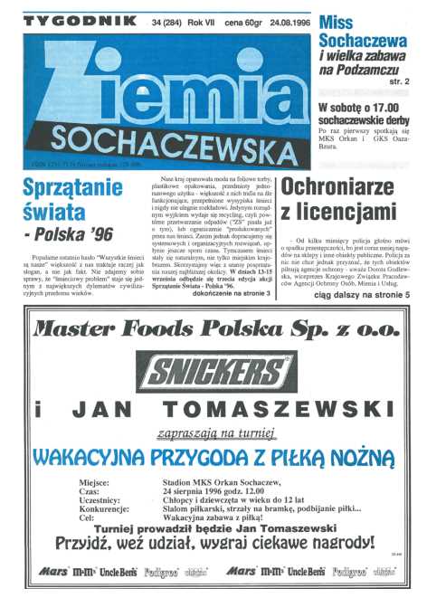 Okładka "Ziemia Sochaczewska" Nr 34 (283)