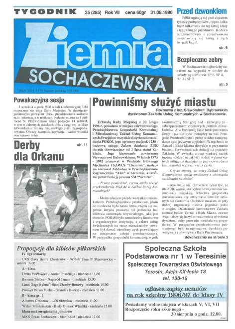Okładka "Ziemia Sochaczewska" Nr 35 (284)