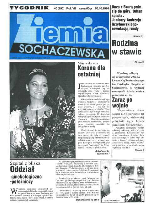 Okładka "Ziemia Sochaczewska" Nr 40 (289)