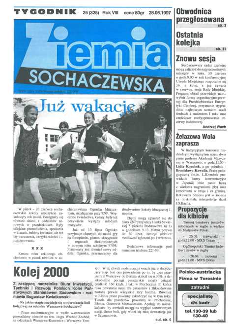 Okładka "Ziemia Sochaczewska" Nr 25 (326)