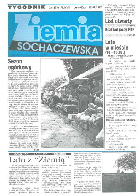 Okładka "Ziemia Sochaczewska" Nr 27 (328)