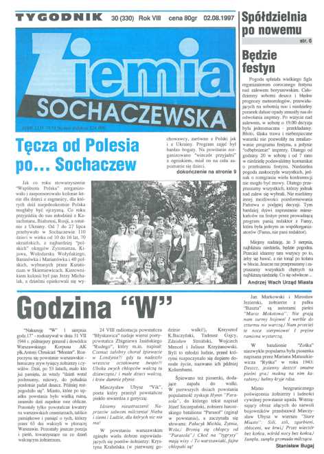 Okładka "Ziemia Sochaczewska" Nr 30 (331)