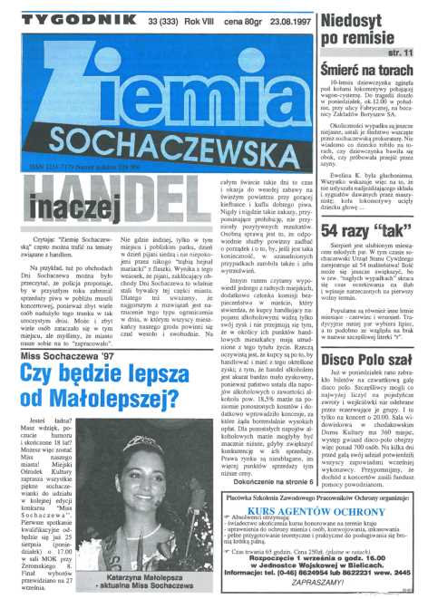 Okładka "Ziemia Sochaczewska" Nr 33 (334)