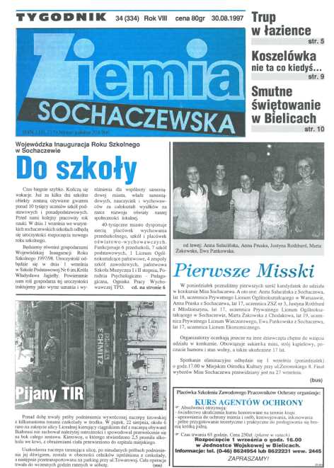 Okładka "Ziemia Sochaczewska" Nr 34 (335)