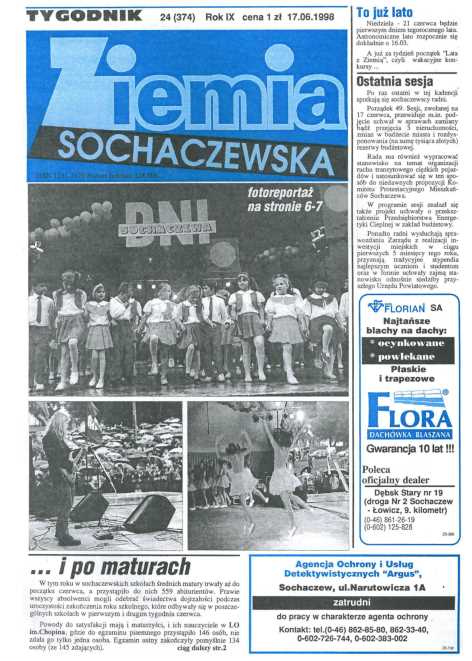 Okładka "Ziemia Sochaczewska" Nr 24 (376)