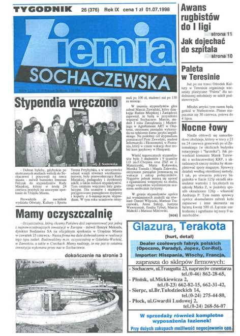 Okładka "Ziemia Sochaczewska" Nr 26 (378)