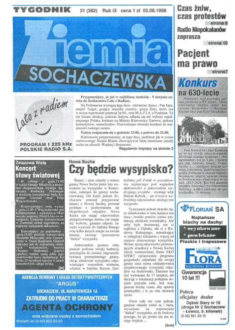 Okładka "Ziemia Sochaczewska" Nr 31 (383)